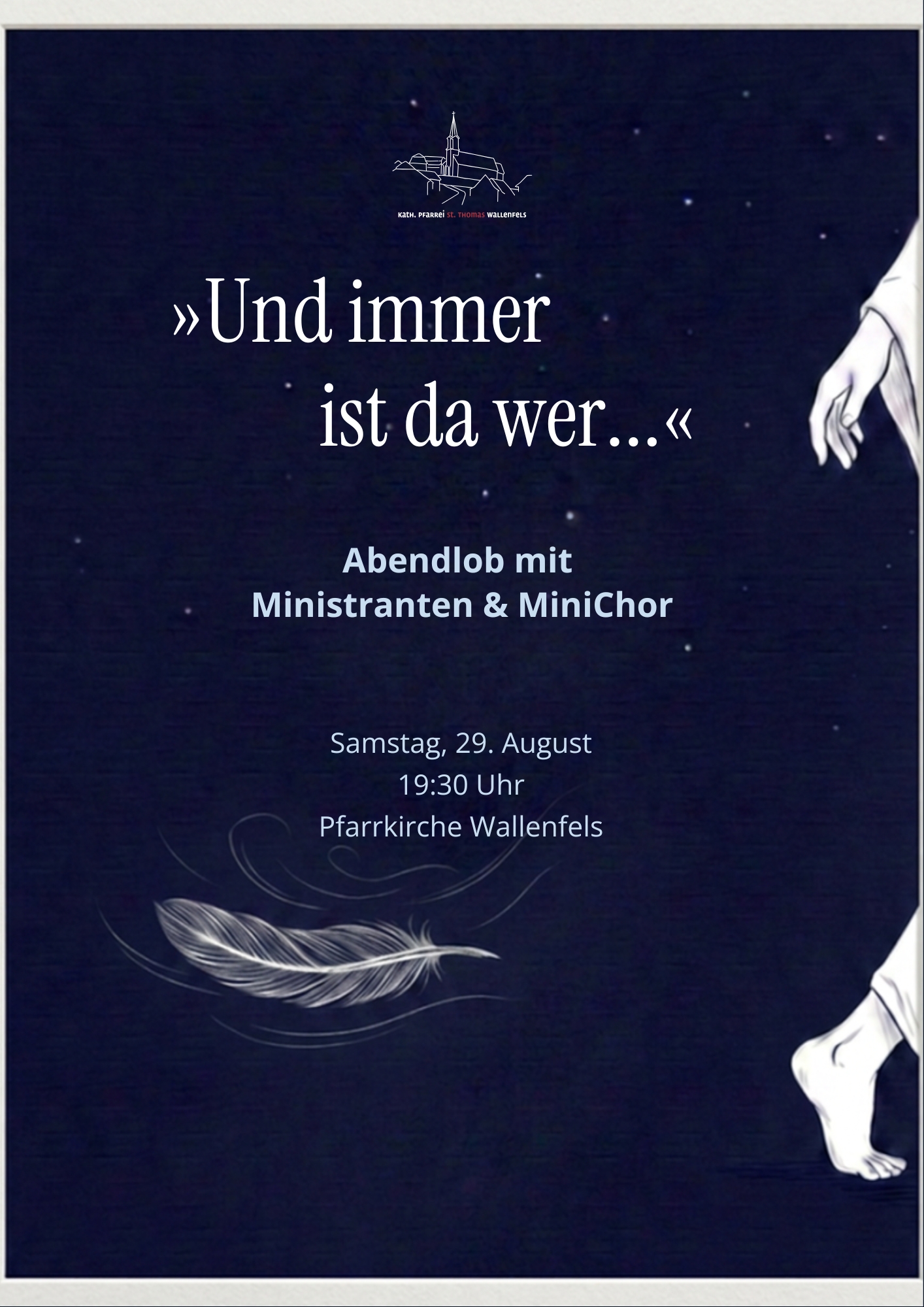 Plakat zum Abendlob am 29. August 2026