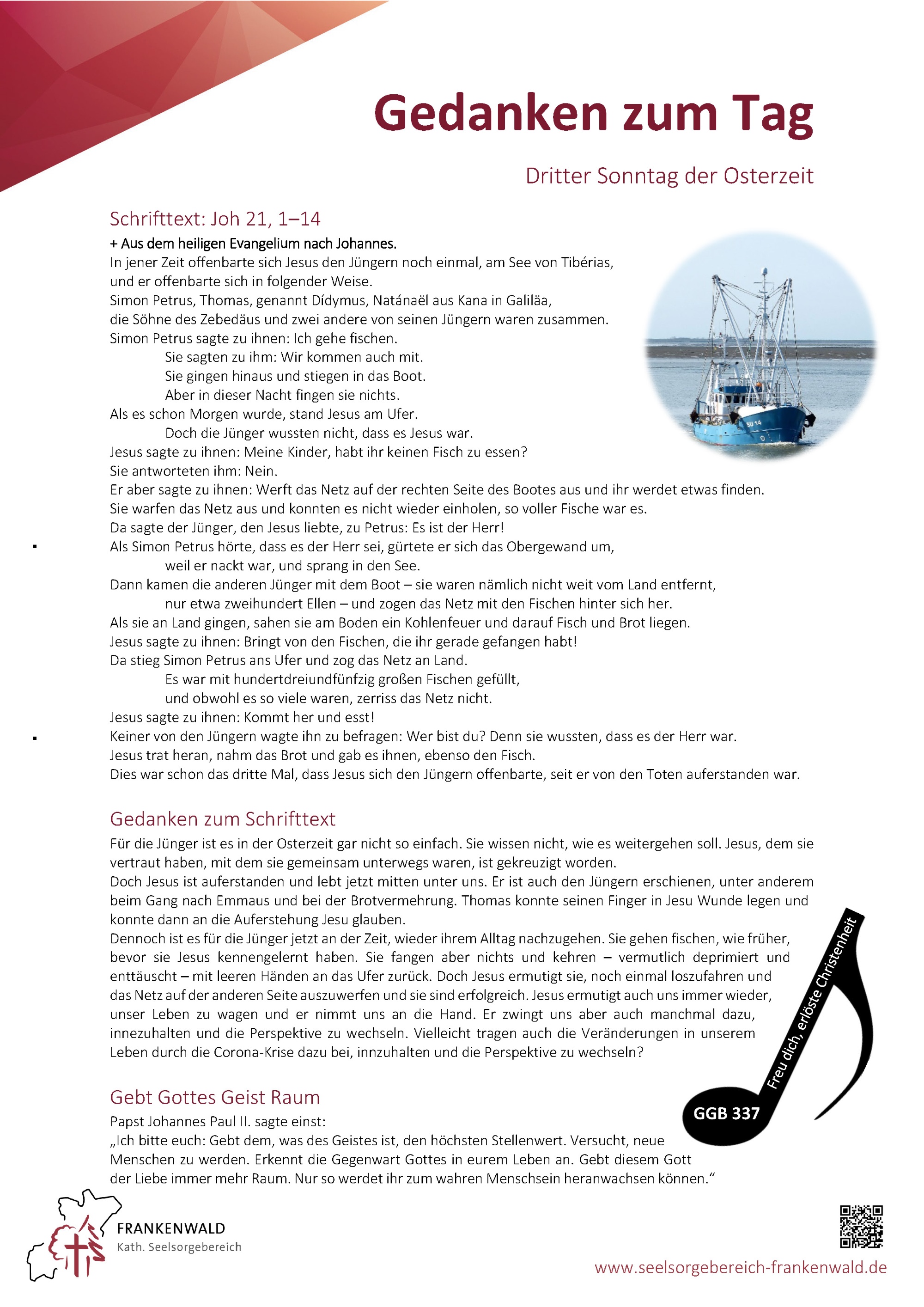 Dritter Sonntag der Osterzeit